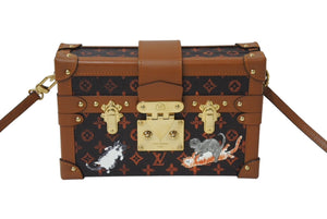 Very Good Condition LOUIS VUITTON Mini Trunk Shoulder Bag M44407 Catgram Monogram Brown PVC Leather Used 4c070531