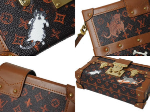 Very Good Condition LOUIS VUITTON Mini Trunk Shoulder Bag M44407 Catgram Monogram Brown PVC Leather Used 4c070531