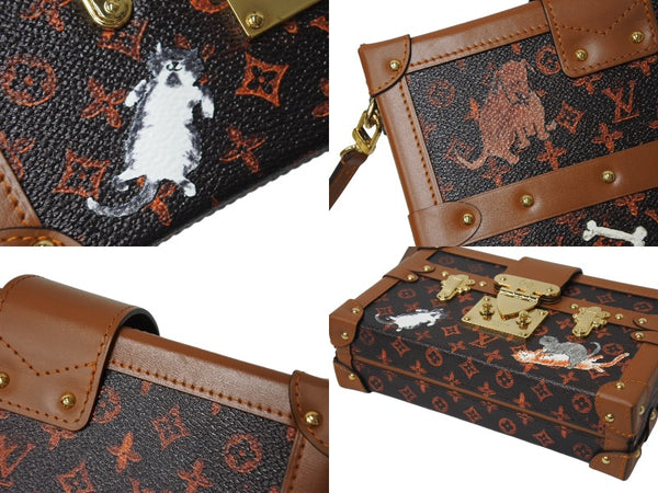 Very Good Condition LOUIS VUITTON Mini Trunk Shoulder Bag M44407 Catgram Monogram Brown PVC Leather Used 4c070531
