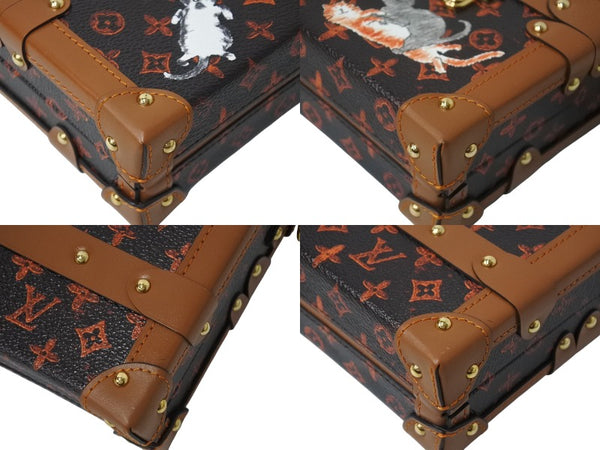 Very Good Condition LOUIS VUITTON Mini Trunk Shoulder Bag M44407 Catgram Monogram Brown PVC Leather Used 4c070531