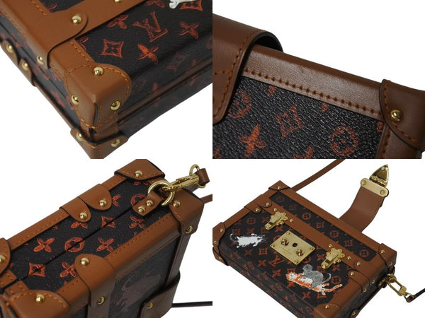 Very Good Condition LOUIS VUITTON Mini Trunk Shoulder Bag M44407 Catgram Monogram Brown PVC Leather Used 4c070531
