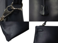 画像をギャラリービューアに読み込む, HERMES エルメス ケリー28 外縫い ブルーニュイ ◻︎D刻印 カーフスキン ゴールド金具 V金具 ハンドバッグ 中古 4c070535