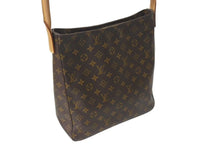画像をギャラリービューアに読み込む, LOUIS VUITTON ルイヴィトン ルーピングGM ハンドバッグ モノグラム M51145 ブラウン ゴールド金具 美品 中古 4c070543