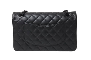 極美品 CHANEL シャネル チェーンショルダーバッグ マトラッセ25 Wフラップ ソーブラック ランダムシリアル 中古 4c070548