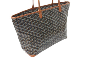 極美品 GOYARD ゴヤール アルトワMM トートバッグ ハンドバッグ コーティングキャンバス レザー ブラウン 中古 4c0705598