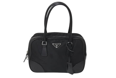 PRADA プラダ ハンドバック ミニ ボストンバック ナイロン レザー B10764 ブラック 黒 美品 中古 4c070569