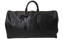 画像をギャラリービューアに読み込む, LOUIS VUITTON ルイヴィトン キーポル55 ボストンバッグ ゴールド金具 M59052 エピレザーブラック 美品 中古 4c070584