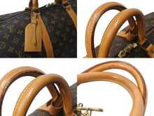画像をギャラリービューアに読み込む, LOUIS VUITTON ルイヴィトン キーポルバンドリエール55 ボストンバッグ M41414 モノグラム PVC レザー ブラウン 美品 中古 4c070585