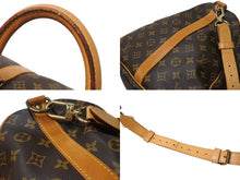 画像をギャラリービューアに読み込む, LOUIS VUITTON ルイヴィトン キーポルバンドリエール55 ボストンバッグ M41414 モノグラム PVC レザー ブラウン 美品 中古 4c070585