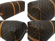 画像をギャラリービューアに読み込む, LOUIS VUITTON ルイヴィトン キーポルバンドリエール55 ボストンバッグ M41414 モノグラム PVC レザー ブラウン 美品 中古 4c070585