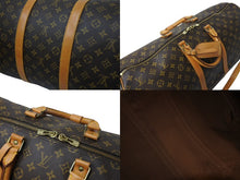 画像をギャラリービューアに読み込む, LOUIS VUITTON ルイヴィトン キーポルバンドリエール55 ボストンバッグ M41414 モノグラム PVC レザー ブラウン 美品 中古 4c070585