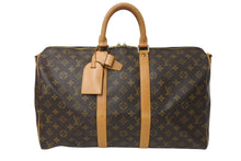 画像をギャラリービューアに読み込む, LOUIS VUITTON ルイヴィトン ボストンバッグ キーポルバンドリエール45 モノグラム M41418 ブラウン ゴールド金具 美品 中古 4c070586