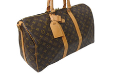 画像をギャラリービューアに読み込む, LOUIS VUITTON ルイヴィトン ボストンバッグ キーポルバンドリエール45 モノグラム M41418 ブラウン ゴールド金具 美品 中古 4c070586