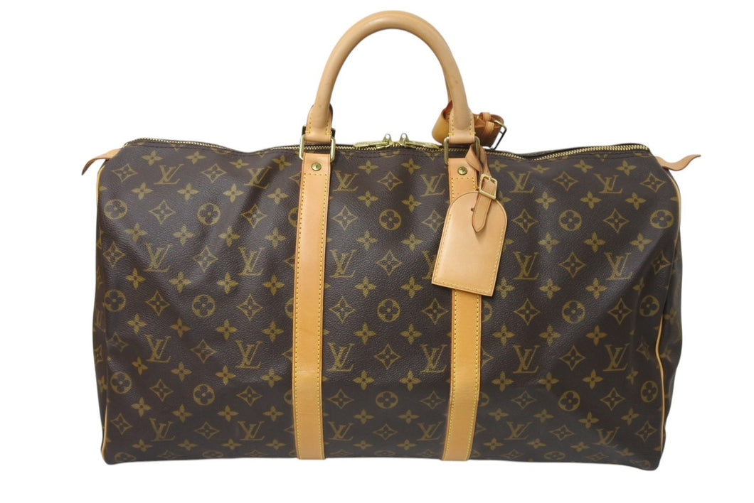 LOUIS VUITTON ルイヴィトン キーポル50 ボストンバッグ M41426 モノグラムキャンバス ブラウン ゴールド金具 美品 中古 4c070588