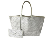 Load image into Gallery viewer, GOYARD ゴヤール サンルイPM バッグ トートバッグ STLOUIPMLTY50CL50P PVC レザー ヘリンボーン ホワイト 良品 中古 4c070595