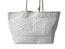 Load image into Gallery viewer, GOYARD ゴヤール サンルイPM バッグ トートバッグ STLOUIPMLTY50CL50P PVC レザー ヘリンボーン ホワイト 良品 中古 4c070595