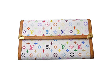 LOUIS VUITTON ルイヴィトン 長財布 M92659 ポルトトレゾール インターナショナル 村上隆 ホワイト マルチカラー PVC 美品 中古 4c070608