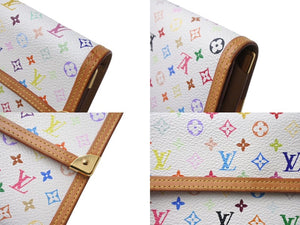 LOUIS VUITTON ルイヴィトン 長財布 M92659 ポルトトレゾール インターナショナル 村上隆 ホワイト マルチカラー PVC 美品 中古 4c070608