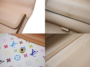 LOUIS VUITTON ルイヴィトン 長財布 M92659 ポルトトレゾール インターナショナル 村上隆 ホワイト マルチカラー PVC 美品 中古 4c070608