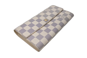 LOUIS VUITTON ルイヴィトン ポルトフォイユ サラ ダミエアズール 財布 長財布 N61735 ベージュ 美品 中古 4c070609