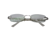 画像をギャラリービューアに読み込む, Cartier カルティエ リムレス メガネ フレーム 度入り 6239904 プラスチック メタル ホワイト シルバー金具 美品 中古 4c070612