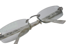画像をギャラリービューアに読み込む, Cartier カルティエ リムレス メガネ フレーム 度入り 6239904 プラスチック メタル ホワイト シルバー金具 美品 中古 4c070612