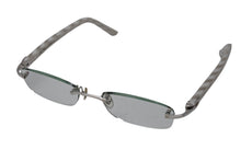 画像をギャラリービューアに読み込む, Cartier カルティエ リムレス メガネ フレーム 度入り 6239904 プラスチック メタル ホワイト シルバー金具 美品 中古 4c070612