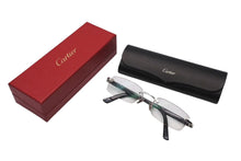 画像をギャラリービューアに読み込む, Cartier カルティエ メガネ リムレス フチなし 度入り 4639704 フランス製 プラスチック メタル ブラック □20 美品 中古 4c070613