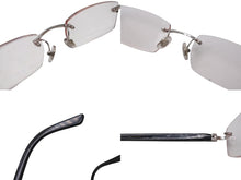 画像をギャラリービューアに読み込む, Cartier カルティエ メガネ リムレス フチなし 度入り 4639704 フランス製 プラスチック メタル ブラック □20 美品 中古 4c070613