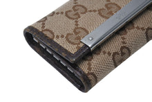 画像をギャラリービューアに読み込む, GUCCI グッチ 6連キーケース GGキャンバス 総柄 ベージュ ブラウン キャンバス レザー 127048 美品 中古 4c070615