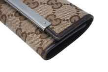 画像をギャラリービューアに読み込む, GUCCI グッチ 6連キーケース GGキャンバス 総柄 ベージュ ブラウン キャンバス レザー 127048 美品 中古 4c070615