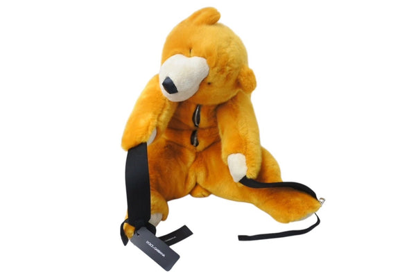 New and unused Dolce&GDolce &amp; Gabbana bear motif backpack, animal series, fur, orange, used, 4c070633