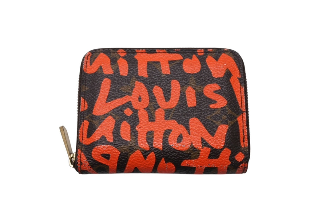 LOUIS VUITTON ルイヴィトン モノグラム グラフィティ ジッピーコインパース M93708 オレンジ コインケース PVC 美品 中古 4c070634