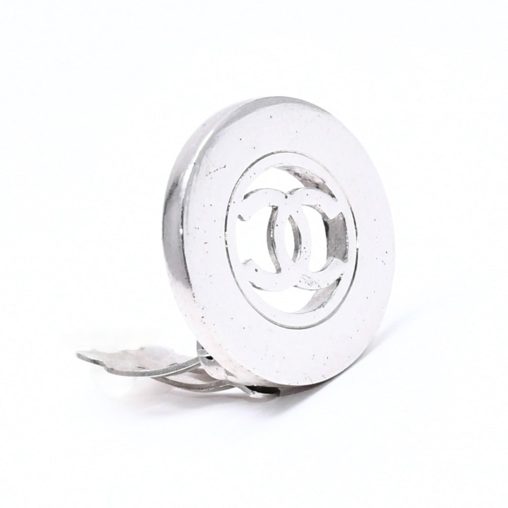 CHANEL VINTAGE Vintage Coco Mark Earrings Weight Approximately 14.24g 97A Stamp Metal Silver Binaural Good Condition Used 4c070657
