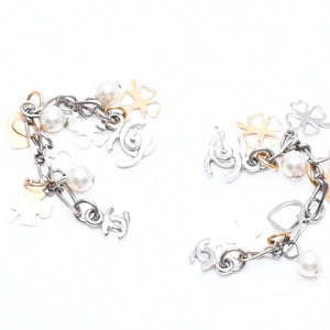 極美品 CHANEL シャネル ドロップピアス 重量約7g 06A刻印 ココマーク クローバー ハート フェイクパール 両耳用 中古 4c063063