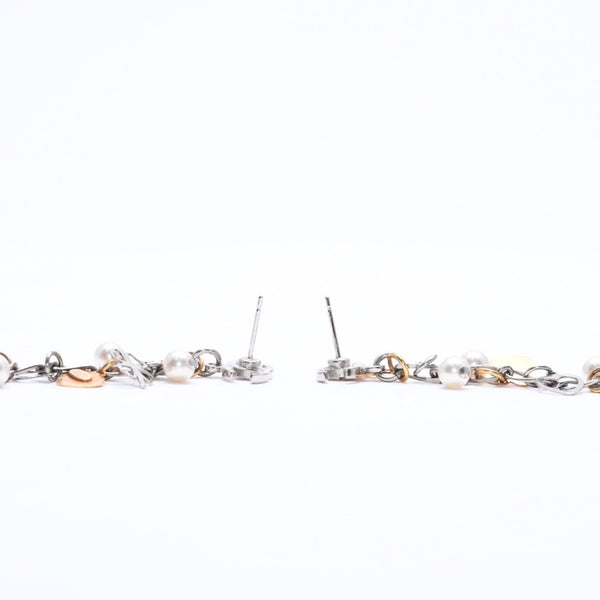 極美品 CHANEL シャネル ドロップピアス 重量約7g 06A刻印 ココマーク クローバー ハート フェイクパール 両耳用 中古 4c063063