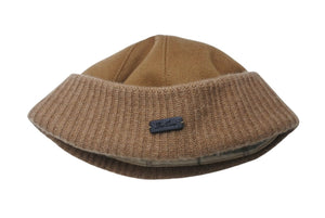 Loro Piana ロロ ピアーナ ニットキャップ ニット ビーニー ロゴアップリケ カシミア コットン イタリア製 ブラウン 美品 中古 4c070688