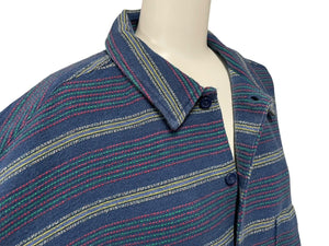 新品未使用 Supreme シュプリーム Woven Stripe Shirt ウーブンストライプシャツ サイズ XL ネイビー 中古 4c070695