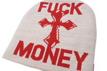 Load image into Gallery viewer, 新品未使用 Supreme シュプリーム FUCK MONEY BEANIE ファックマニービーニー ワンサイズ ベージュ レッド 中古 4c070697