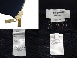 THOM BROWNE トムブラウン トラックジャケット MJT171A-03215415 サイズ2 ネイビー ポリエステル 美品 中古 4c070725