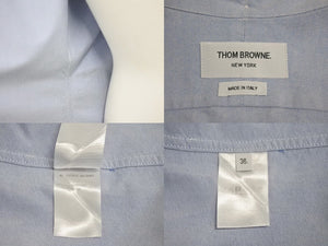 THOM BROWNE トムブラウン ロングスリーブ ニーレングスシャツドレス R/W/Bグログランプラケット オックスフォード 美品 中古 4c070729