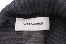 Load image into Gallery viewer, 新品未使用 YVES SALOMON イヴサロモン ニット帽 ニットキャップ ビーニー グレー ウール カシミヤ A9099 中古 4c070746