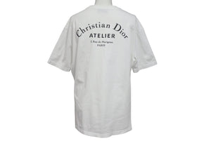 Christian Dior クリスチャンディオール アトリエ ロゴ プリント 半袖Ｔシャツ ホワイト ATELIER コットン 863J62110533 サイズXS 美品 中古 4c070753