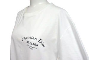 Christian Dior クリスチャンディオール アトリエ ロゴ プリント 半袖Ｔシャツ ホワイト ATELIER コットン 863J62110533 サイズXS 美品 中古 4c070753