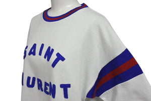 SAINT LAURENT サンローラン 半袖Tシャツ ブランドロゴ コットン ホワイト 689402 サイズS 美品 中古 4c070767