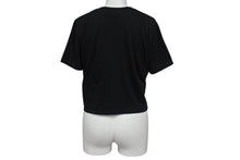 画像をギャラリービューアに読み込む, Saint laurent サンローラン クロップド 半袖Tシャツ 693298 サイズ M YSL ロゴ ブラック コットン 美品 中古 4c070769