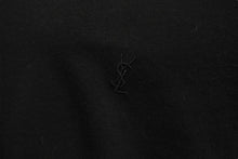 画像をギャラリービューアに読み込む, Saint laurent サンローラン クロップド 半袖Tシャツ 693298 サイズ M YSL ロゴ ブラック コットン 美品 中古 4c070769