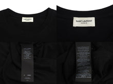 画像をギャラリービューアに読み込む, Saint laurent サンローラン クロップド 半袖Tシャツ 693298 サイズ M YSL ロゴ ブラック コットン 美品 中古 4c070769