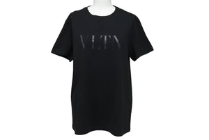 VALENTINO ヴァレンティノ vltnロゴ 半袖Tシャツ TV3MG10V3LE イタリア製 コットン ブラック サイズXS 美品 中古 4c070775