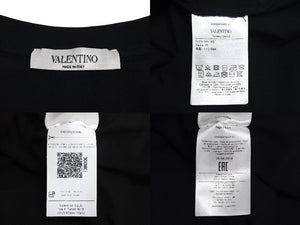 VALENTINO ヴァレンティノ vltnロゴ 半袖Tシャツ TV3MG10V3LE イタリア製 コットン ブラック サイズXS 美品 中古 4c070775